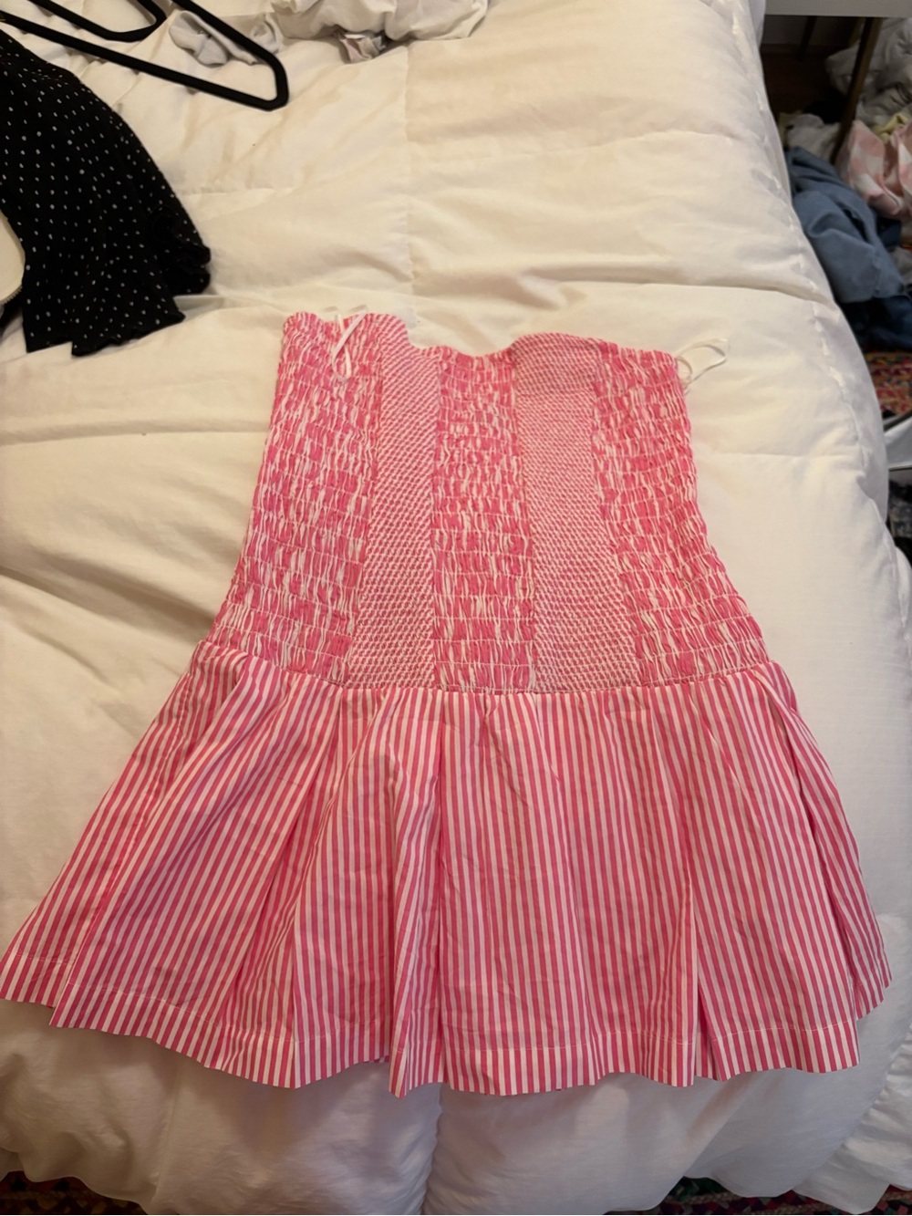 Pink Striped Smocked Mini Dress - Women's Summer Style